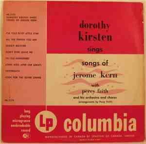 Dorothy Kirsten With Percy Faith And His Orchestra And Chorus / Jerome Kern - Sings Songs Of Jerome Kern